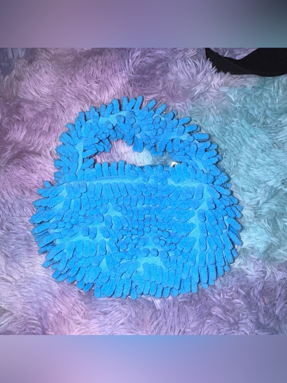 SHEIN Bright Blue Chenille Mini Handbag